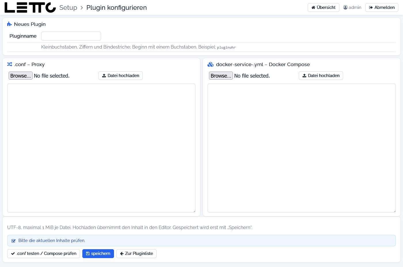 Plugin konfigurieren
