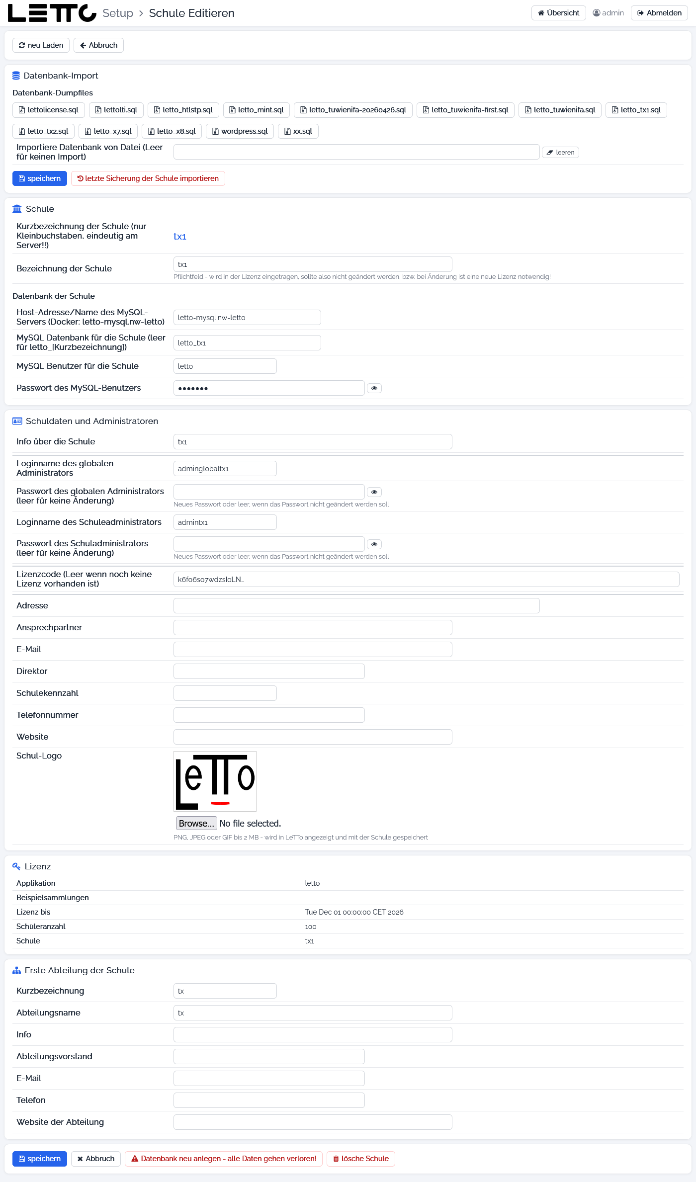 Schule Editieren