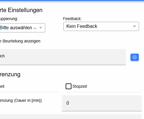 Erweiterte Einstellungen