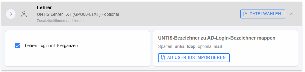 Zusatzdaten für Lehrer