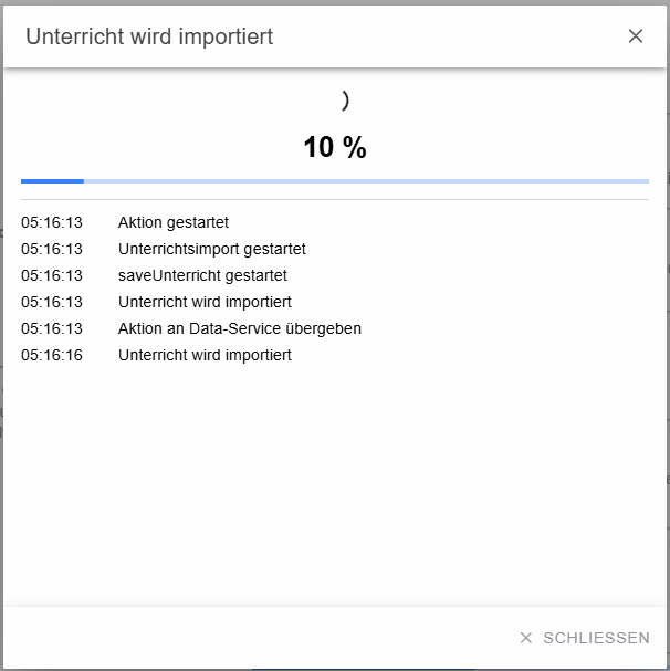 Unterricht wird importiert